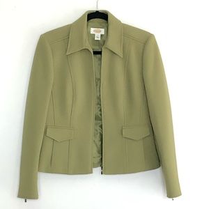 TALBOTS Green Short Waffle Jacket